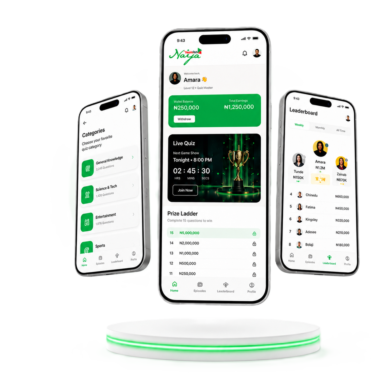 ThinkRich Naija mobile app screens